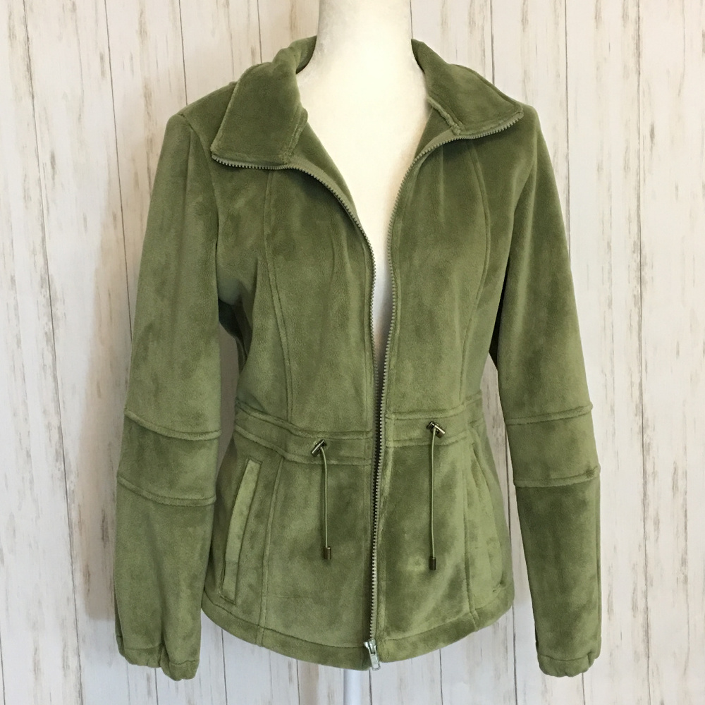 Nordstrom Kristen Blake Green Velour Coat